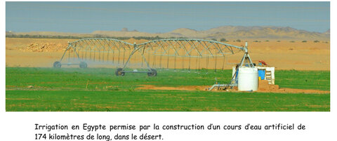 framacarte agriculture, Irrigation dans le désert égyptien